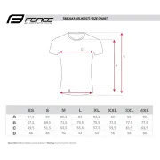 Tricou maneca scurta Force MTB Angle, albastru/fluo, 4XL