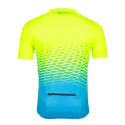 Tricou maneca scurta Force MTB Angle, albastru/fluo, 4XL