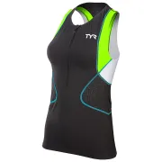 TYR Competitor Singlet Top triatlon femei negru-verde