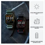 Garmin - Venu X1 - smartwatch cu GPS și AMOLED - Moss cu spate din titan argintiu și curea din nailon ComfortFit Moss