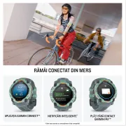 Garmin INSTINCT 3 - 50 mm AMOLED - Whitestone cu curea neagră / albastru intens - smartwatch robust cu GPS