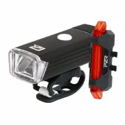 Set Lumini Bicicleta P2R NITION 10C USB, Acumulator Li-Pol, Negru