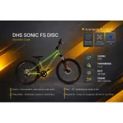 Bicicleta Copii DHS Sonic FS Disc - 24 inch, Verde