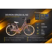 Bicicleta Oras Devron Grazia AL N3 - 28 inch, M, Roz
