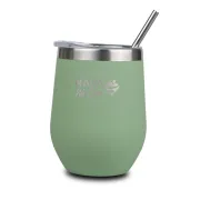 Cana termoizolanta cu pai Nava 360ml verde