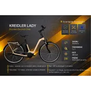 Bicicleta electrica Oras Kreidler Lady - 28 inch, M, Crem