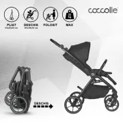 Carucior modular 2in1 Coccolle Serry Jet black+ Scoica auto iSize Coccolle Knox Black