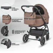Carucior modular 2in1 Coccolle Serry Light taupe+ Scoica auto iSize Coccolle Knox Black