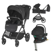 Carucior modular 4in1 Coccolle Lissia Anthracite cu Scoica auto iSize Coccolle Knox Black si Baza isofix iSize Coccolle Knox