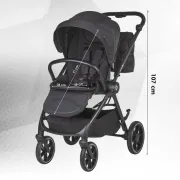 Carucior modular 4in1 Coccolle Serry Jet black cu Scoica auto iSize Coccolle Knox Black si Baza isofix iSize Coccolle Knox