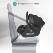 Carucior modular 4in1 Coccolle Serry Jet black cu Scoica auto iSize Coccolle Knox Black si Baza isofix iSize Coccolle Knox