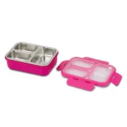 Recipient dreptunghiular pentru alimente Bento din oțel inoxidabil "We Care", magenta 800ml