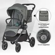 Carucior modular 4in1 Coccolle Serry Moss green cu Scoica auto iSize Coccolle Knox Black si Baza isofix iSize Coccolle Knox