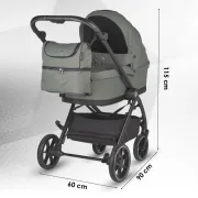 Carucior modular 4in1 Coccolle Serry Moss green cu Scoica auto iSize Coccolle Knox Black si Baza isofix iSize Coccolle Knox