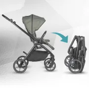 Carucior modular 4in1 Coccolle Serry Moss green cu Scoica auto iSize Coccolle Knox Black si Baza isofix iSize Coccolle Knox