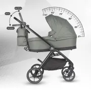 Carucior modular 4in1 Coccolle Serry Moss green cu Scoica auto iSize Coccolle Knox Black si Baza isofix iSize Coccolle Knox