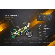Bicicleta Copii Polar 2024 Dino - 14 Inch, Verde