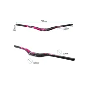 Ghidon 720mm cu rise 25mm negru/roz