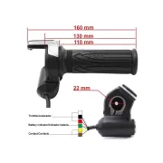 Maneta acceleratie pentru trotinete cu indicator 48V, cheie si conector SM