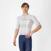 Tricou cu maneca scurta Castelli Climbers A/C, pentru barbati, gri argintiu/rosu, S