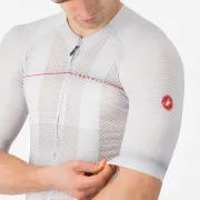 Tricou cu maneca scurta Castelli Climbers A/C, pentru barbati, gri argintiu/rosu, XXL