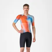 Costum triatlon cu maneca scurta TRI Castelli Free SanRemo 3 SS, pentru barbati, paprika/winter sky L