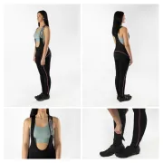 Pantaloni cu bretele si bazon Force Bright negri L