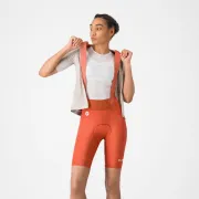 Pantaloni scurti cu bretele Castelli Espresso 2 W DT, pentru femei, paprika M