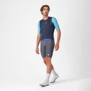 Tricou cu maneca scurta Castelli Corretto, pentru barbati, albastru neon/albastru belgian XL