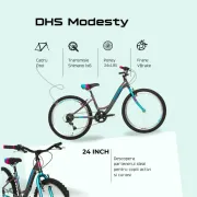 Bicicleta Copii DHS Modesty - 24 Inch, Gri Reambalat