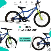 Bicicleta Copii DHS Plasma - 20 Inch, Albastru Reambalat