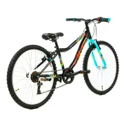 Bicicleta Copii DHS Plasma - 24 Inch, Negru-Roz Reambalat