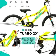 Bicicleta Copii DHS Turbo - 20 Inch, Verde Reambalat
