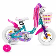 Bicicleta Copii DHS Unicorn - 12 Inch, Albastru/Roz, Reambalat