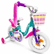 Bicicleta Copii DHS Unicorn - 12 Inch, Albastru/Roz, Reambalat