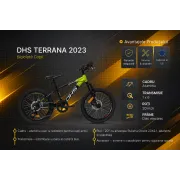 Bicicleta Copii Dhs Terrana 2023B, model 2026 - 20 Inch, Negru-Verde