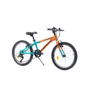 Bicicleta copii Pegas Mini Drumet - 20 inch, Portocaliu/Turcoaz