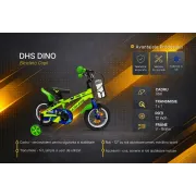 Bicicleta Copii DHS Dino - 12 Inch, Verde, Reambalat
