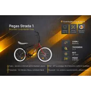 Bicicleta Oras Pegas Strada 1 - 26 inch, M, Maro/Gri