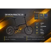 Bicicleta Pliabila Devron Practic 30 - 20 inch, Negru , Reambalat