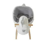Balansoar plusat pentru copii Moni Swan, model lebada, cu manere si sezut confortabil