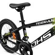 Bicicleta Copii Dhs Terrana 2023B, model 2026 - 20 Inch, Negru-Verde