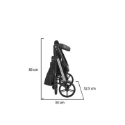 Carucior sport pentru copii Cangaroo Ace, pliabil compact, suspensie integrala, 0-4 ani, pana la 22 kg, Negru