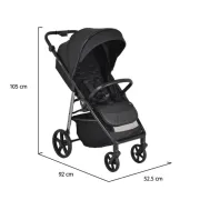 Carucior sport pentru copii Cangaroo Ace, pliabil compact, suspensie integrala, 0-4 ani, pana la 22 kg, Negru