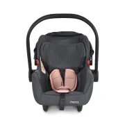 Cos auto tip scoica pentru bebelusi, Cangaroo Trio 40-86 cm, siguranta si confort in masina, Gri/Roz