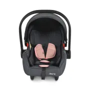 Cos auto tip scoica pentru bebelusi, Cangaroo Trio 40-86 cm, siguranta si confort in masina, Gri/Roz