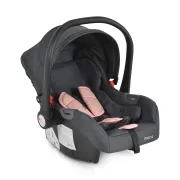 Cos auto tip scoica pentru bebelusi, Cangaroo Trio 40-86 cm, siguranta si confort in masina, Gri/Roz