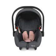 Cos auto tip scoica pentru bebelusi, Cangaroo Trio 40-86 cm, siguranta si confort in masina, Gri/Roz