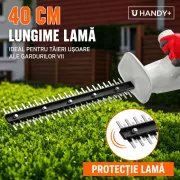 Foarfeca electrica pentru gard viu Litheli U20HT01, 20V, acumulator 2Ah inclus, lama 450 mm
