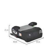 Inaltator auto copii Cangaroo Monza 125-150 cm, 6-12 ani, siguranta si confort in masina, Negru/Gri